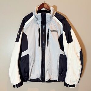 Descente Mens XL Ski Coat Black Gray White Insulated Jacket